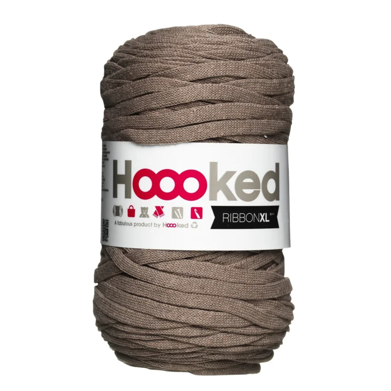 Hooked Ribbon XL garn 250g mocca – RXL48 Earth taupe Sänkt pris