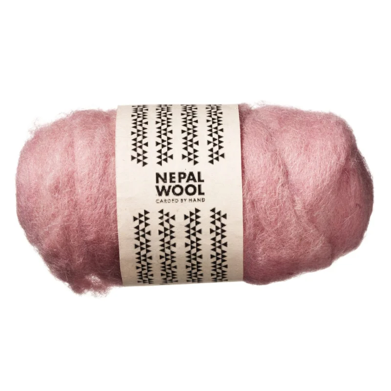 Begränsat antal Kardad ull 50 g gammelrosa