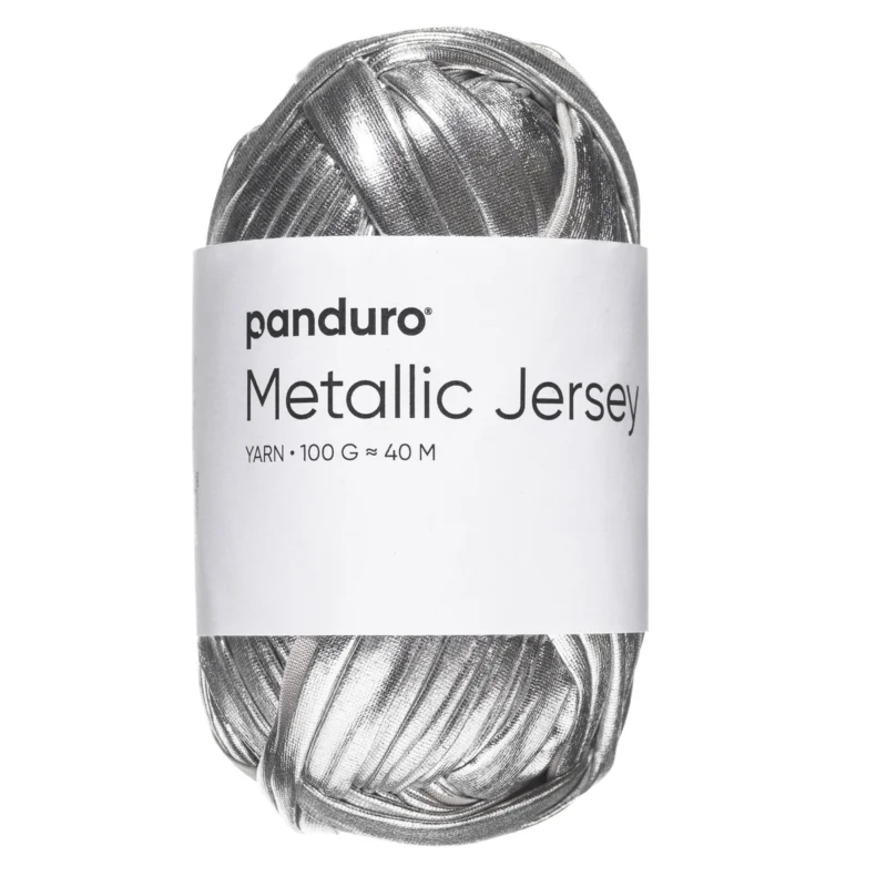 Handla nu Garn Metallic Jersey 100g silver