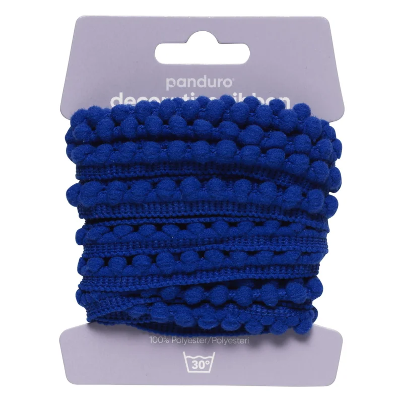 Pompom-band dekorband turkos, 4 m långt och 10 mm brett Köp nu