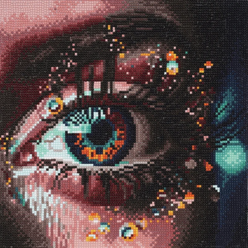 Diamond painting – 30x30 cm stort motiv med ett effektfullt öga Lägg i varukorgen