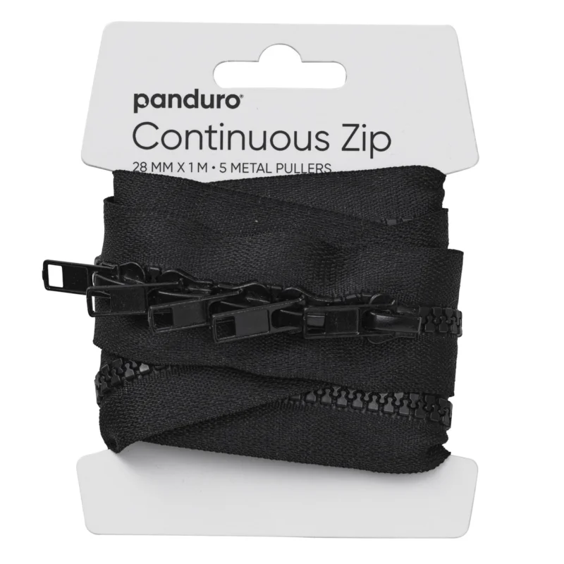 Dragkedja blixtlås, svart, längd med 1 meter dragkedja 5 zippers / handtag Trygg betalning