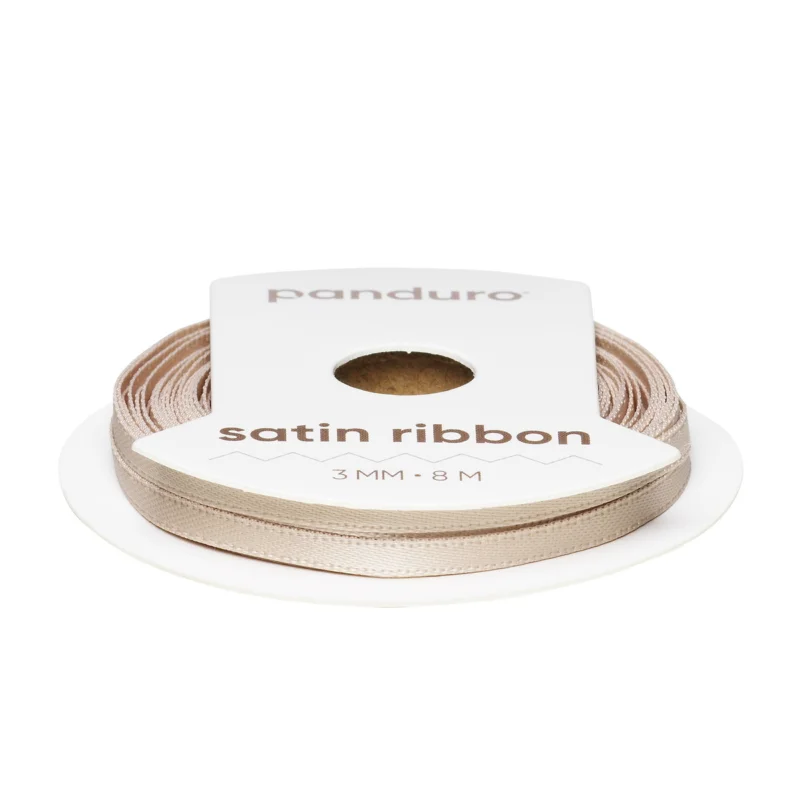 Beige satinband – 3 mm brett och 8 meter långt Erbjudande