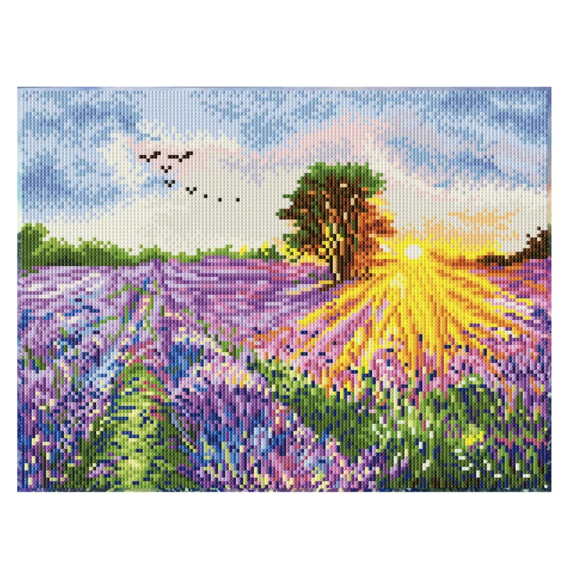 Kampanj Diamond Dotz Sunset Lavender – diamond painting, 42x32 cm