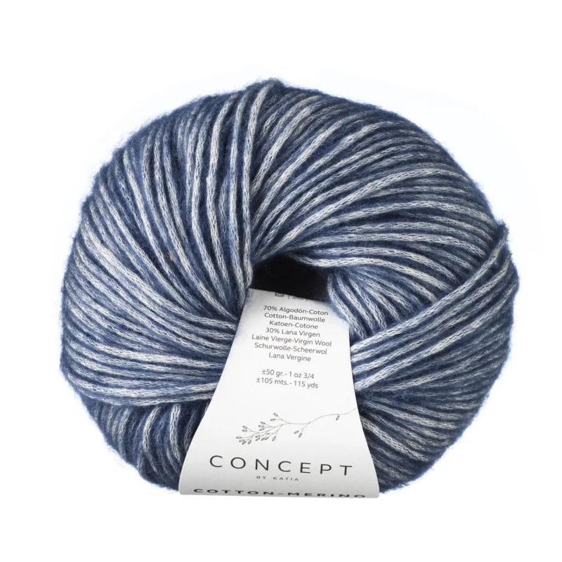 Garn Cotton Merino 50g blå 115 Fynd