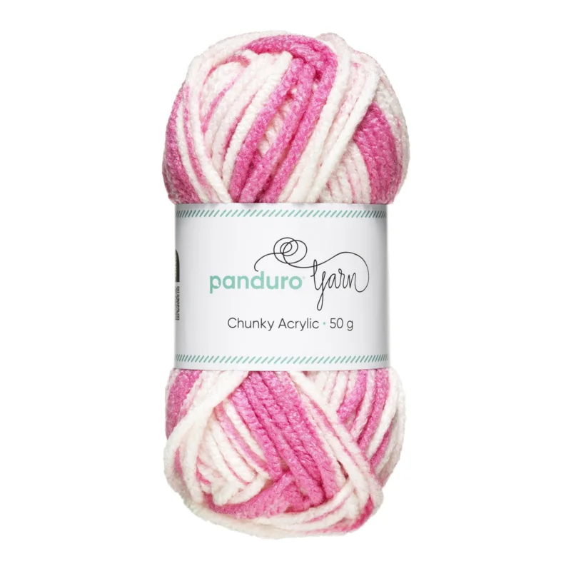 Garn Chunky Acrylic 50g white to pink multi Köp nu