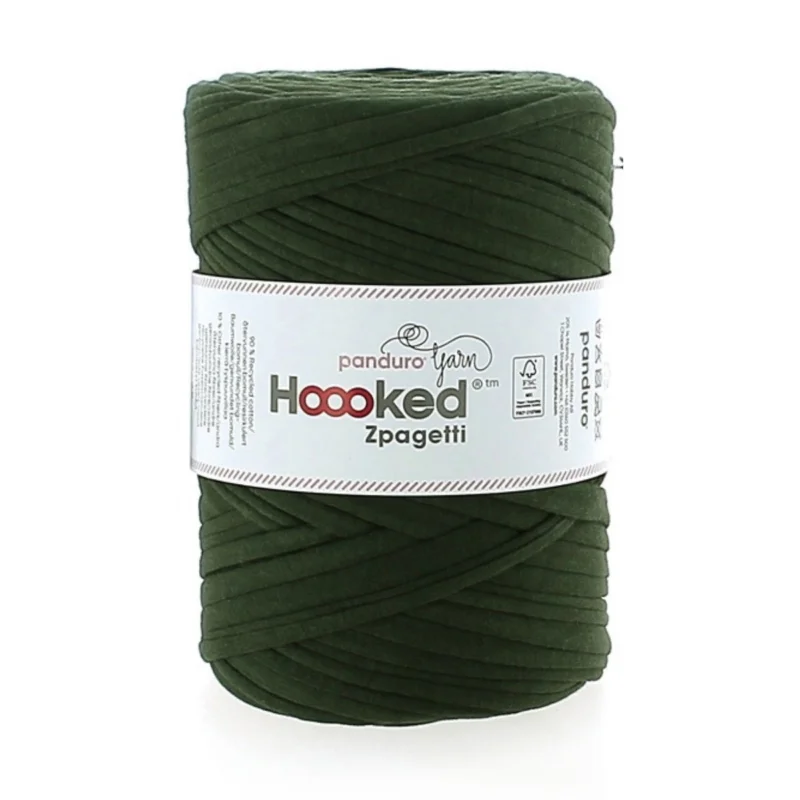 Premium Hoooked Zpagetti Medium trikågarn 450g mörkgrön – Dark Green shades ZP004-25, pris per styck