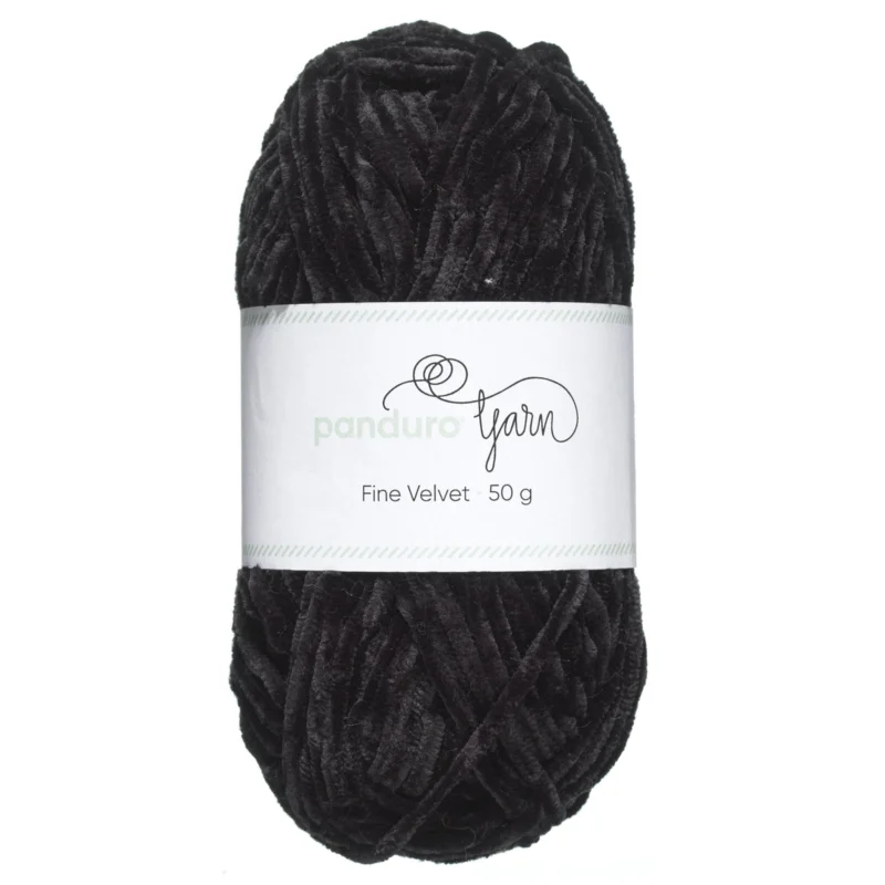 Snabb leverans Garn Fine Velvet 50g svart – sammetslent och himmelskt mjukt garn