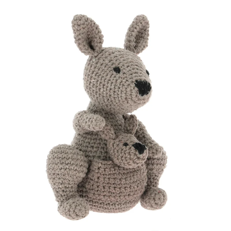 Hoooked DIY-kit Kangaroo Kayleigh och hennes minsting! H. 23 cm I lager