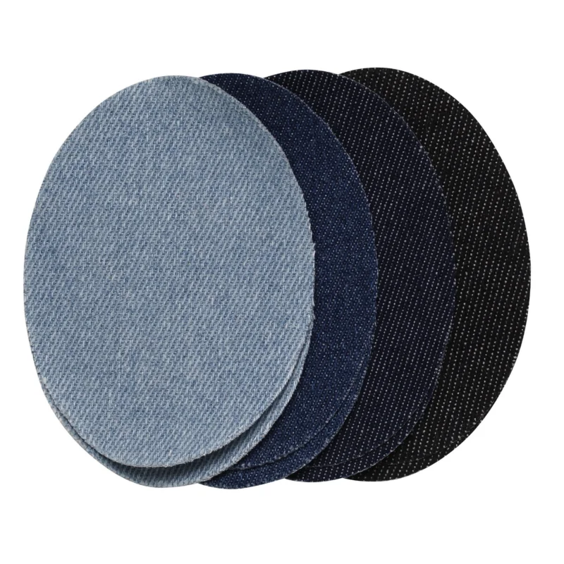 Kundfavorit Laglappar jeans denim 4 par i 4 olika nyanser, ovala 7x9,5 cm