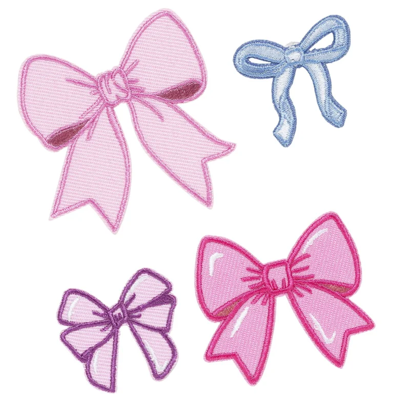 Iron-on tygmärke rosetter 4 st. Fyra ribbons i olika storlekar, den stora är 50x50 mm Trygg betalning