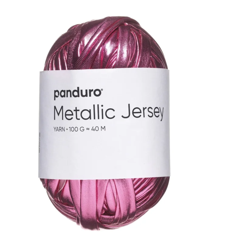 Rabatt Garn Metallic Jersey 100g rosa