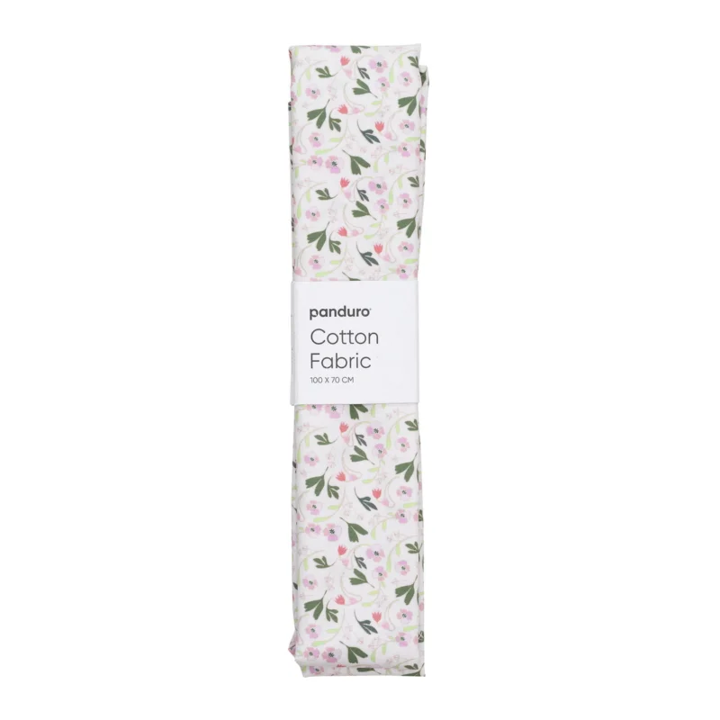 Färdigskuren tygbit 100x70 cm – violer på rosa bakgrund Kundfavorit