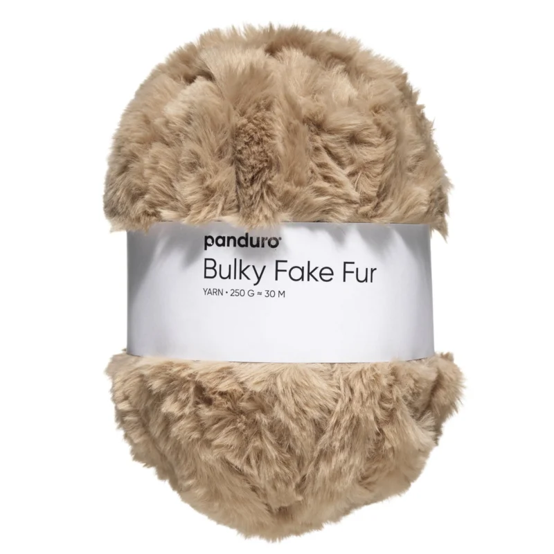 Garn Bulky Faux Fur 250g beige Snabb frakt
