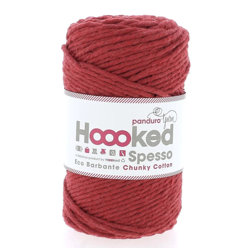 Expressleverans Hoooked Spesso Eco Barbante Chunky Cotton by Panduro Yarn – 500g röd, Ruby S1000