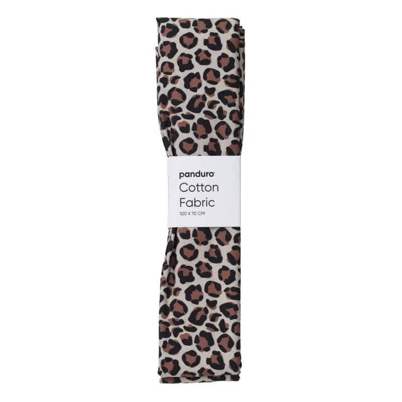 Populärt val Färdigskuren tygbit 100x70 cm – leopardmönster på beige bakgrund