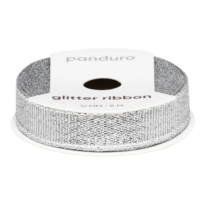 Silvrigt glitterband – 12 mm brett och 8 meter långt Handla nu