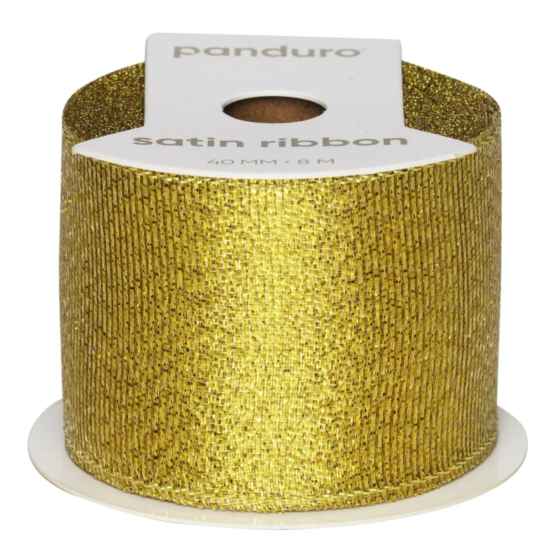 Lågt pris Guldigt glitterband – 8 m långt 40 mm brett