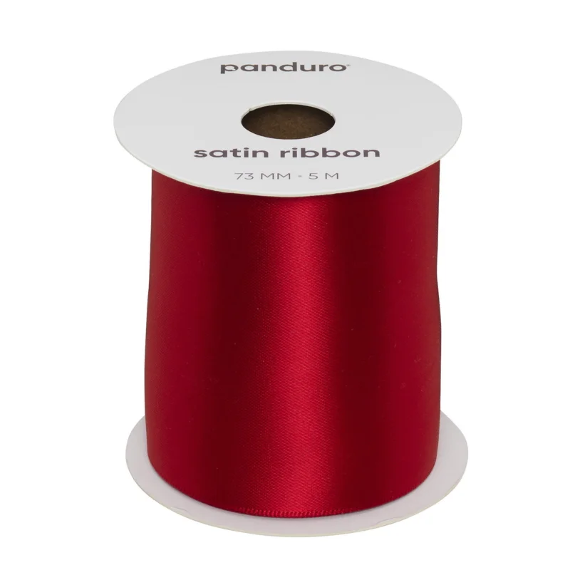 Rött satinband – 73 mm brett och 5 meter långt Köp nu