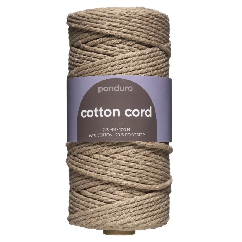 Bomullssnöre 3mm / 100m beige Bästa pris