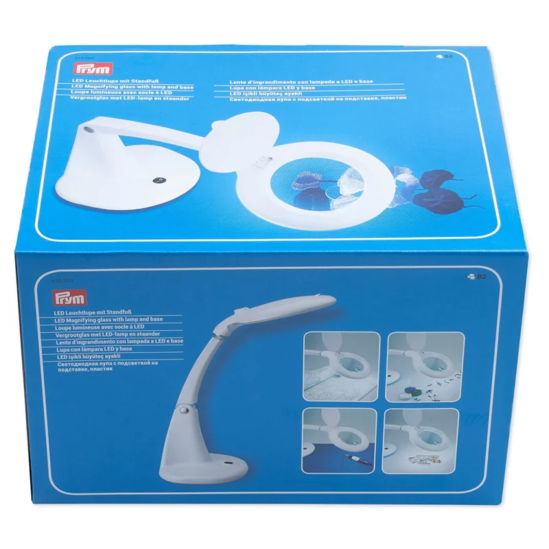 Trygg betalning Prym bordslampa med förstoring & LED-belysning för detaljarbete, Ø9,5 cm, x2 lins / x4 lupp