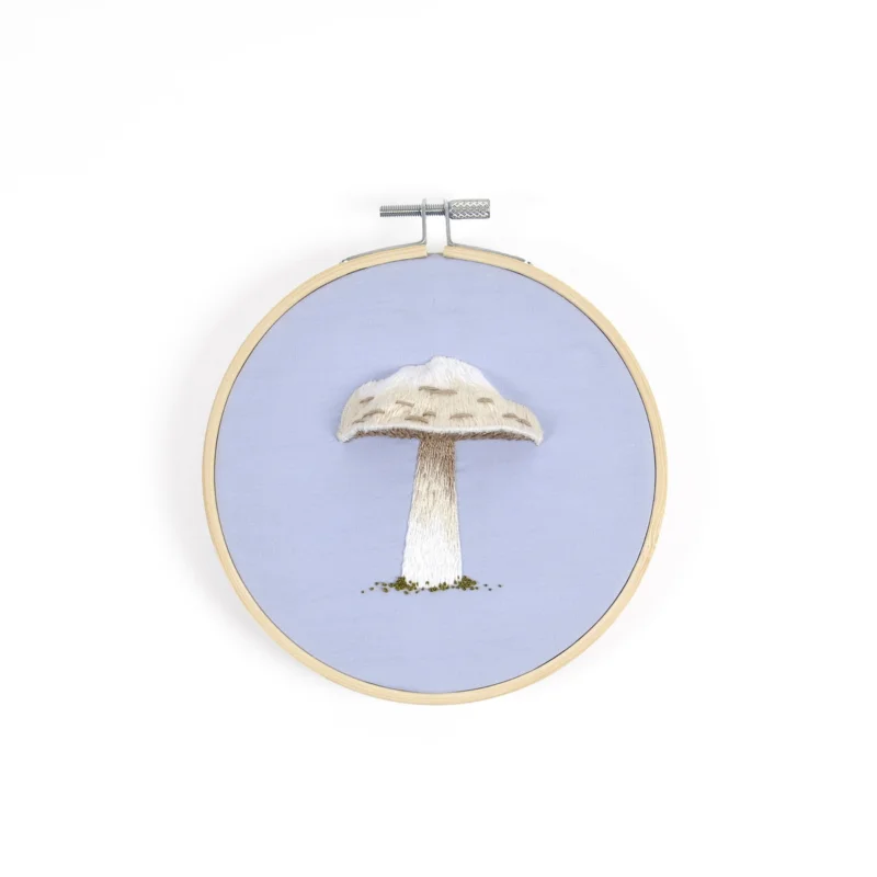 Expressleverans DMC Broderikit Prince Mushroom – allt för att brodera en svamp med 3D-effekt, Ø12,5 cm