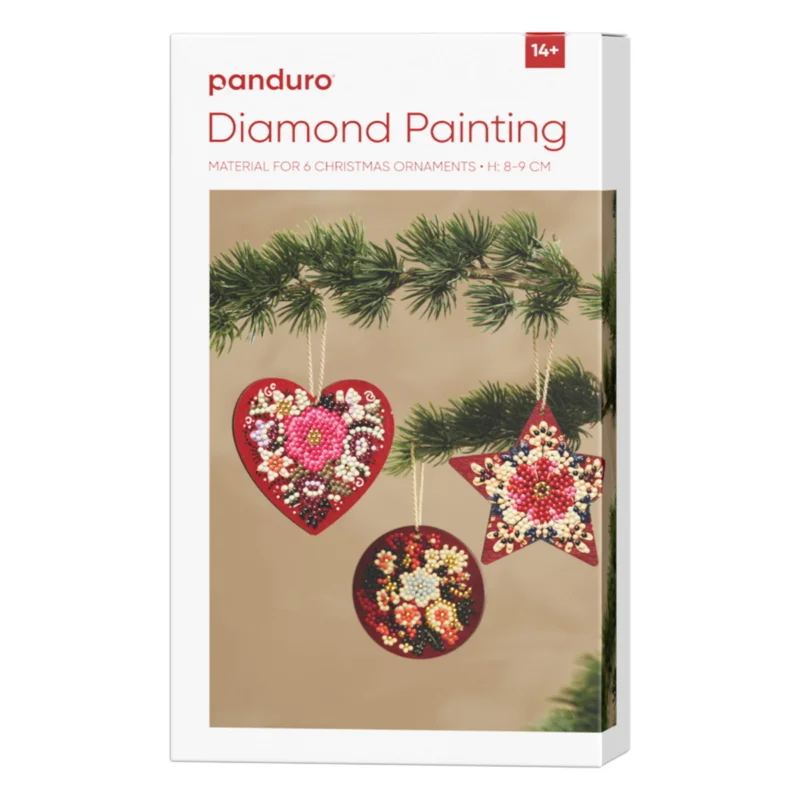 DIY-kit Diamond Painting juldekorationer att hänga i julgranen, 6 st. Ø8-9 cm Bästa pris