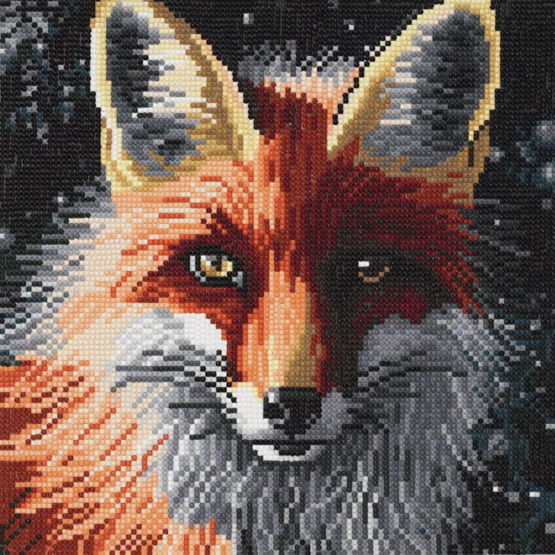 Beställ nu Diamond painting – 30x30 cm stort motiv med en listig rödräv