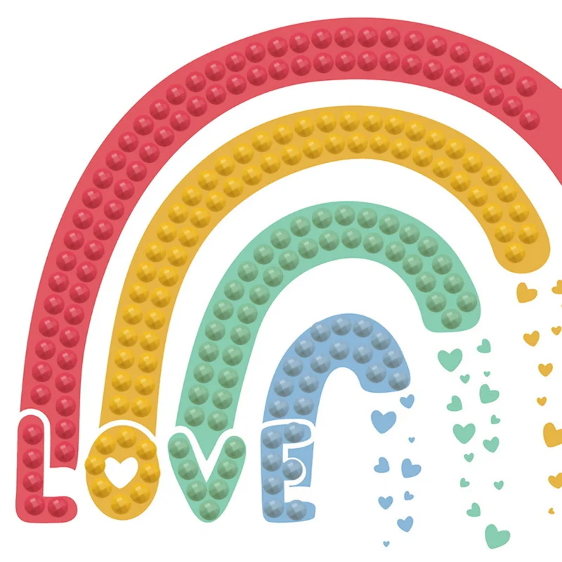 Diamond Dotz Love Rainbow – diamond painting, 7,8x7,8 cm Nyhet