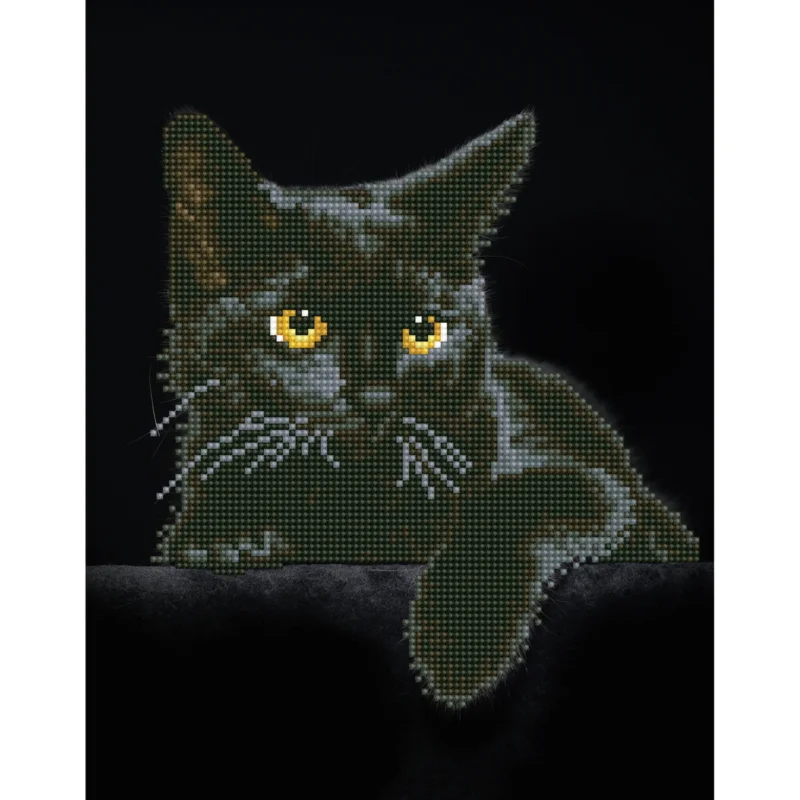 Diamond Dotz Midnight Cat – diamond painting, 27,9x35,5 cm, 4389 dotz Kundfavorit