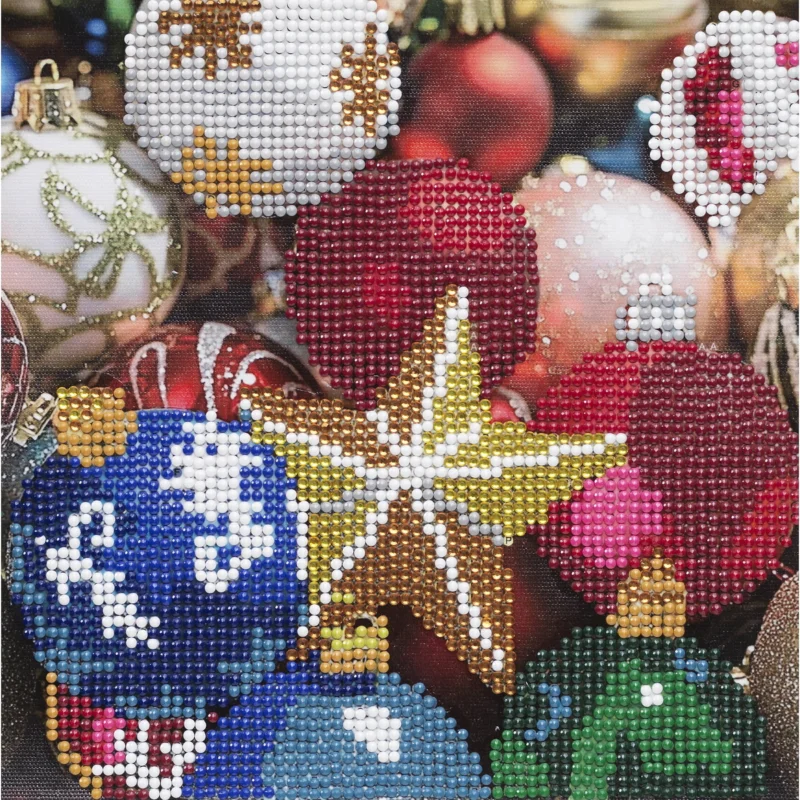 Snabb frakt Diamond Painting julkulor 20x20 cm väv + pärlor, silikon & pincett