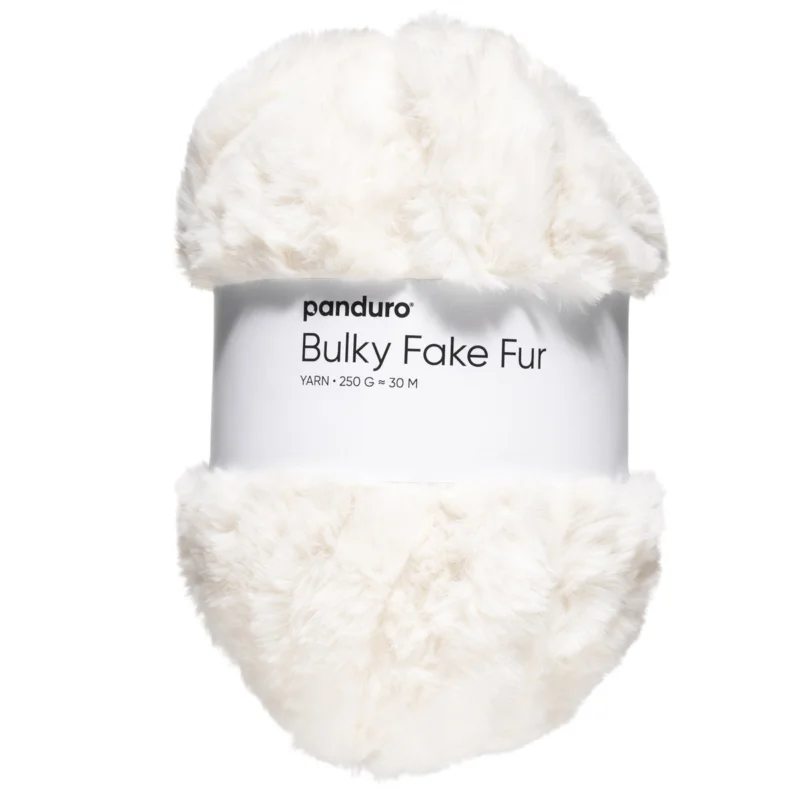 Begränsat erbjudande Garn Bulky Faux Fur 250g creme