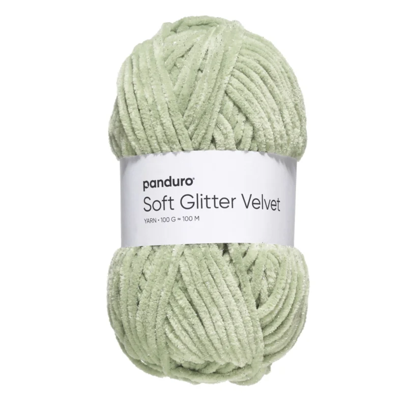 Nedsatt pris Garn Soft Glitter Velvet 100g grön