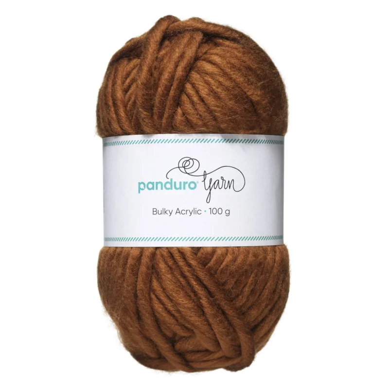 Erbjudandepris Garn Bulky Acrylic 100g brun – ett tjockt garn som ger resultat snabbt