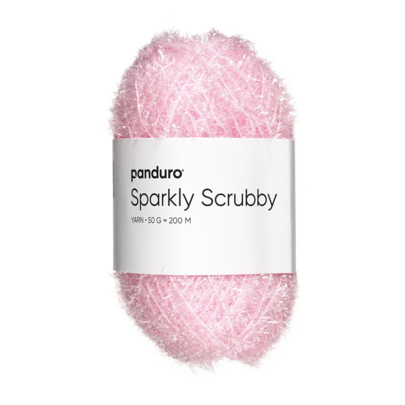 Snabb leverans Garn Sparkly Scrubby 50g ljusrosa