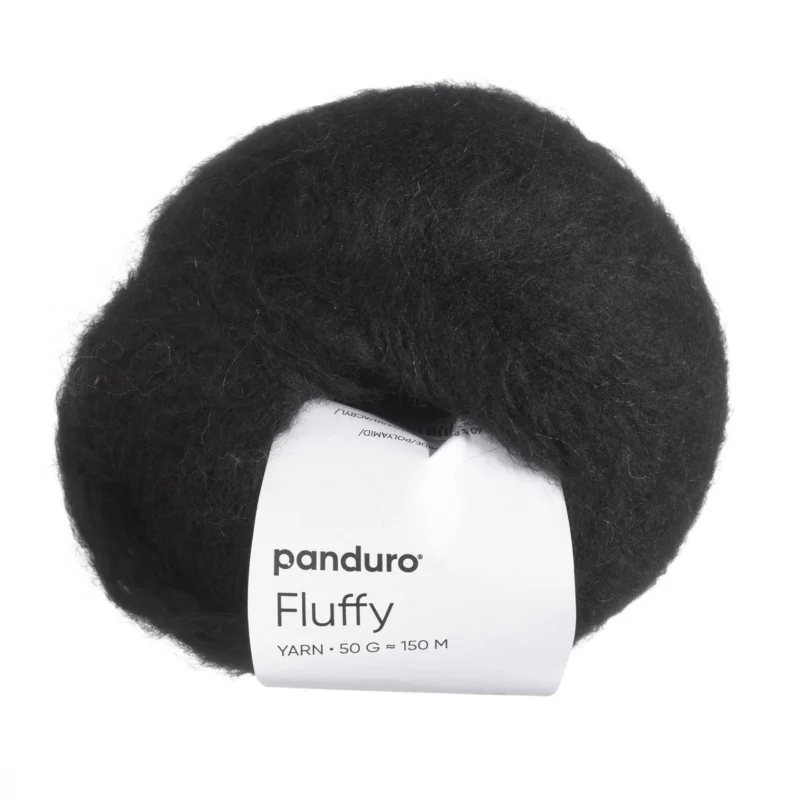 Outlet Garn Fluffy 50g svart