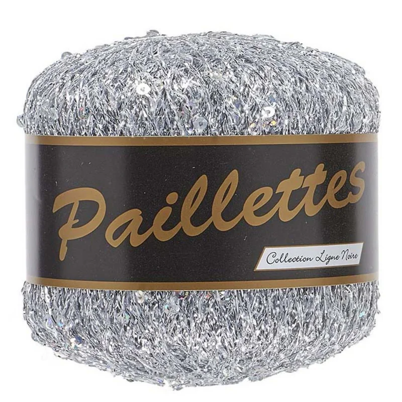 Garn Lammy Paillettes 25g silver 401 Rabatter