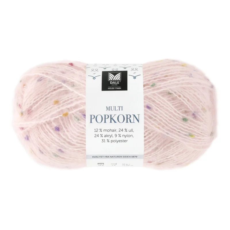 Rea Dale Multi Popkorn från House of Yarn, 50 g ljusrosa – mångsidigt effektgarn