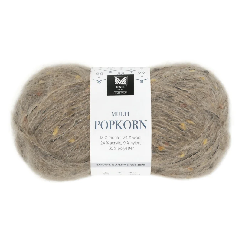 Kampanj Dale Multi Popkorn från House of Yarn, 50 g mullvad – mångsidigt effektgarn