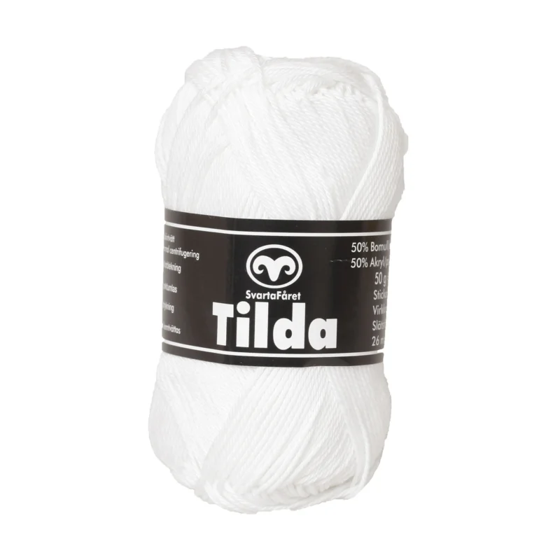 Fri frakt Garn Svarta Fåret Tilda 50g vit – Snow white 04