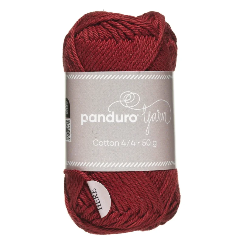 Endast denna vecka Garn Cotton 4/4 50g mörkröd