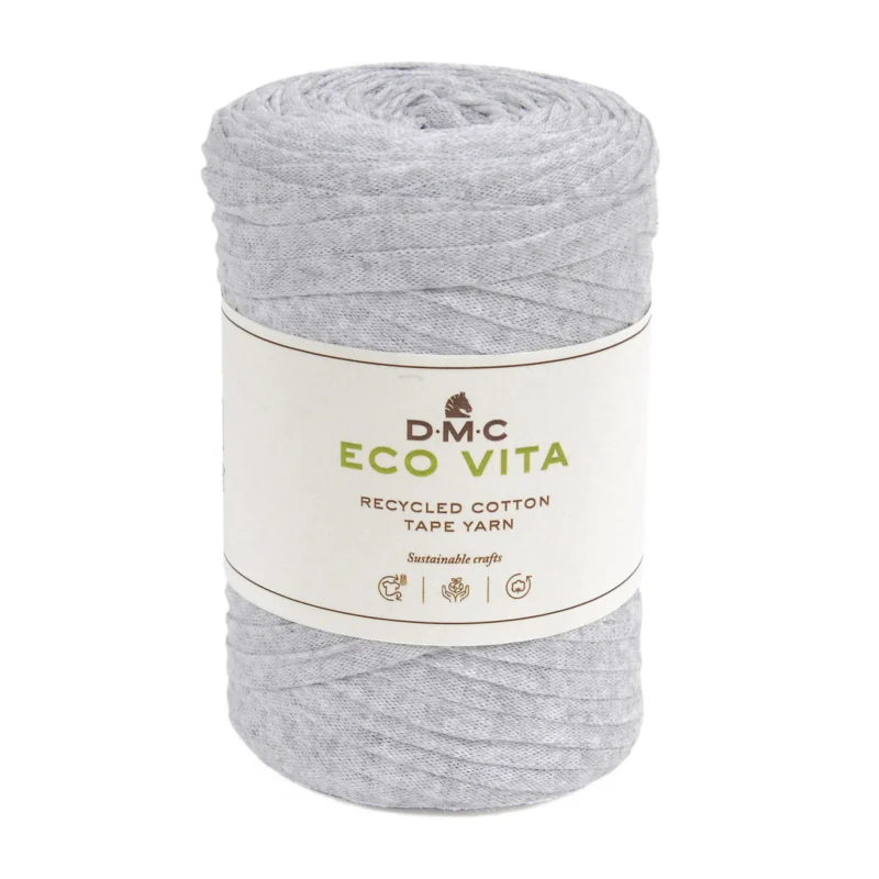 Fynd Garn DMC Eco Vita Tape Yarn bandgarn 250g grå