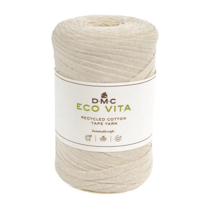 Garn DMC Eco Vita Tape Yarn bandgarn 250g beige Expressleverans