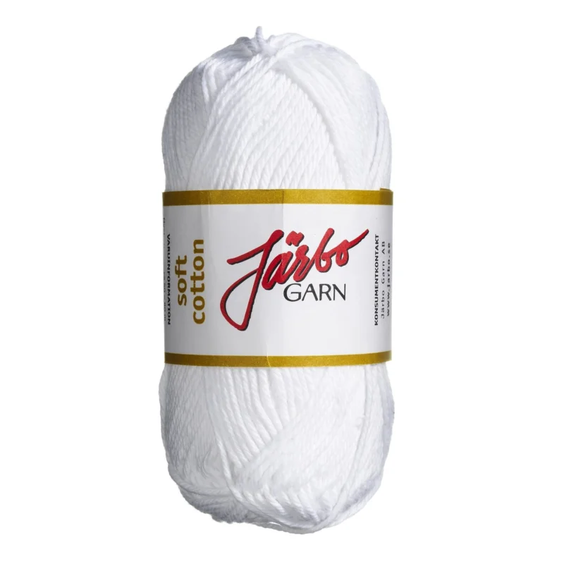 Säker betalning Garn Järbo Soft Cotton 50g vit – 8800 Optic white