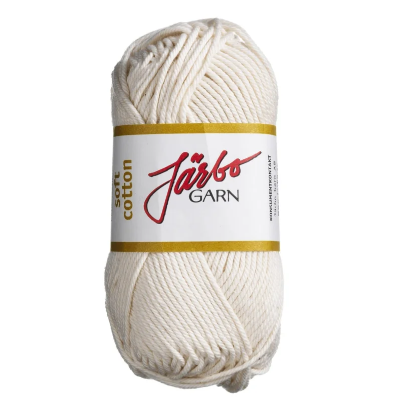 Garn Järbo Soft Cotton 50g natur – 8802 Ecru Sänkt pris