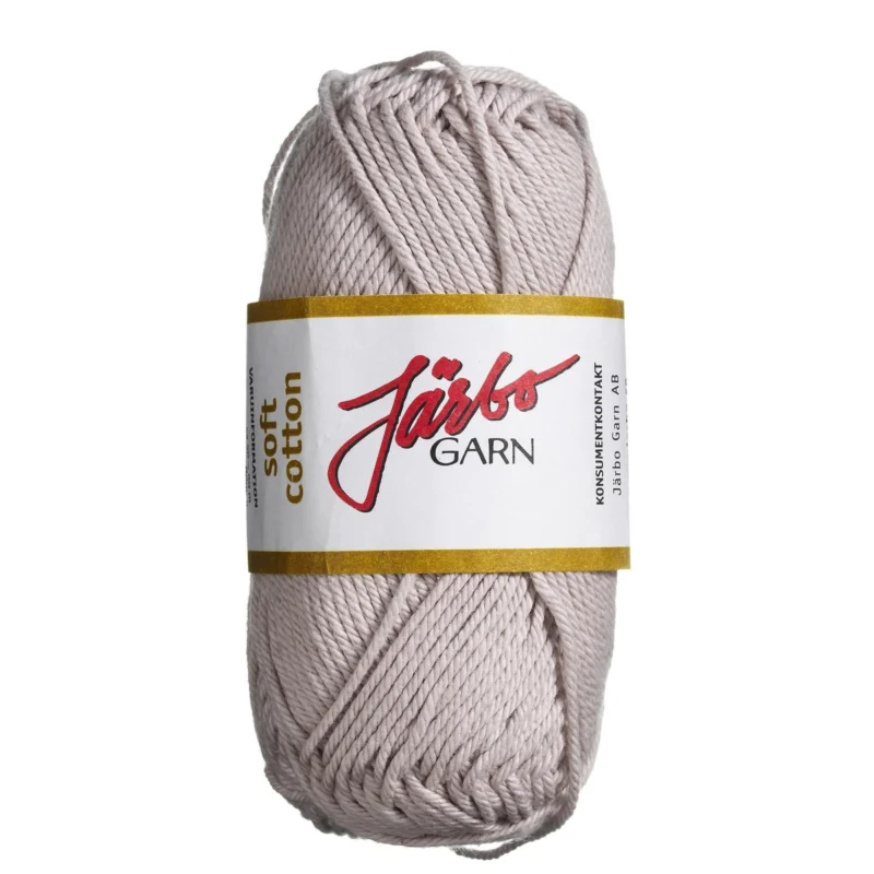 Lägg i varukorgen Garn Järbo Soft Cotton 50g sand – 8875 Greyish