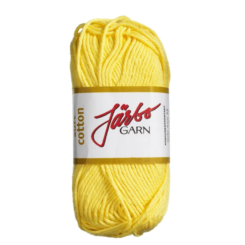 Begränsat antal Garn Järbo Soft Cotton 50g gul – 8874 Lemon