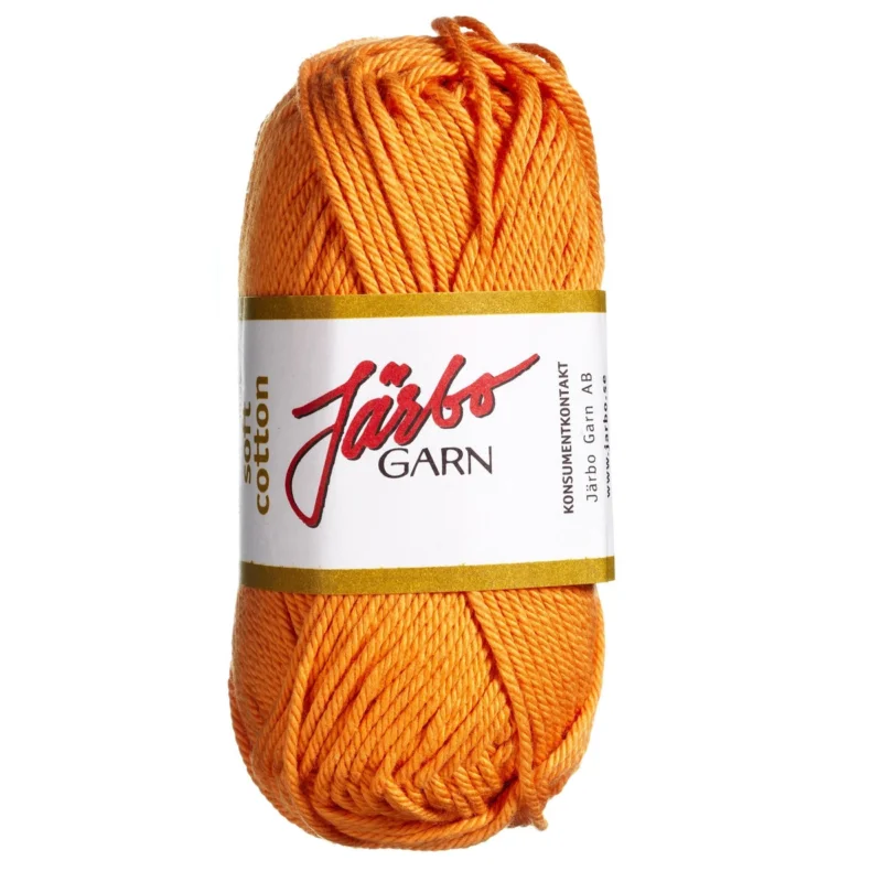 Garn Järbo Soft Cotton 50g orange – 8858 Apricot Rabatt