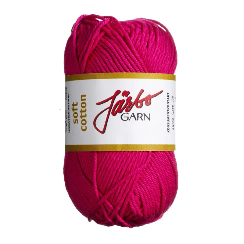 Nedsatt pris Garn Järbo Soft Cotton 50g cerise – 8825 Strong pink