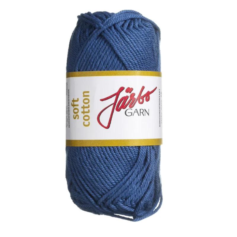I lager Garn Järbo Soft Cotton 50g jeansblå – 8862 Jeans blue